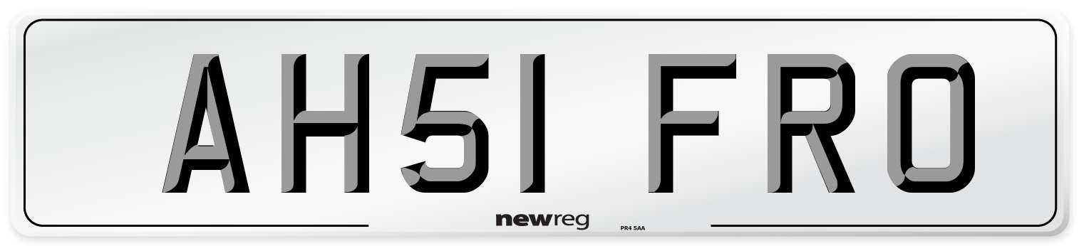 AH51 FRO Number Plate from New Reg